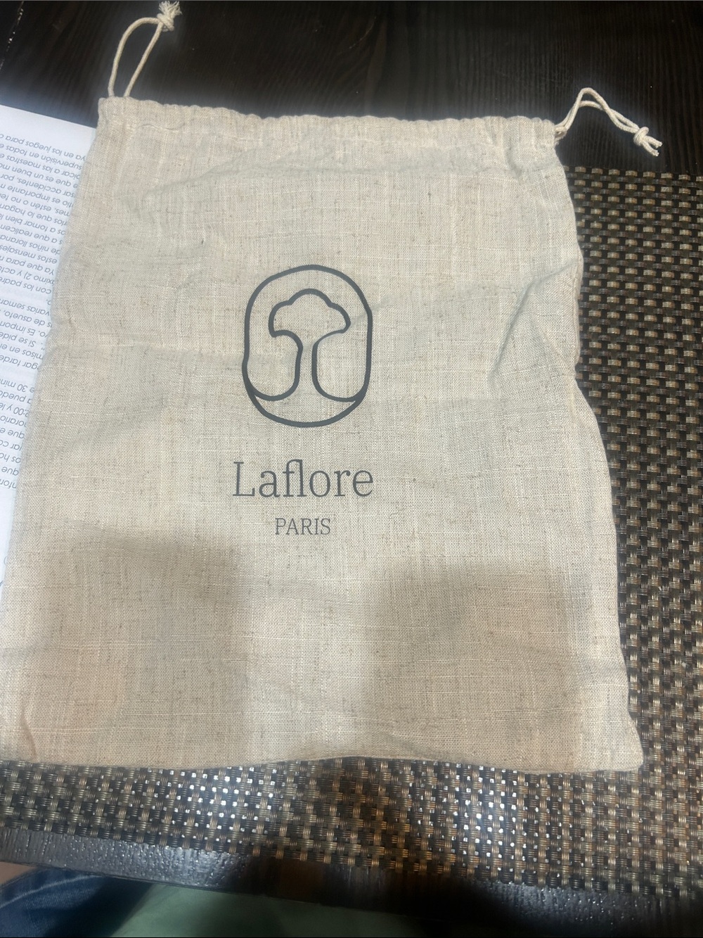 Laflore Paris Cream Drawstring Travel Pouch
